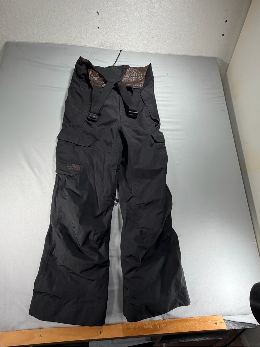The North Face Ski Snowboard Pants Black Suspenders Mens S Small P #1004